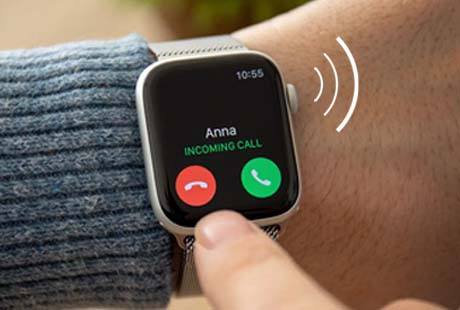 Close up of Apple watch with incoming call displayed | Workz Group