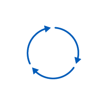 lue icon of three arrows rotating in a circle | Workz Group
