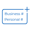 Blue icon with business and personal numbers | Workz Group