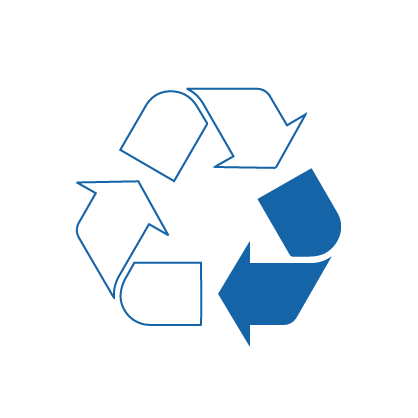 Blue icon depicting circular economy | Workz Group