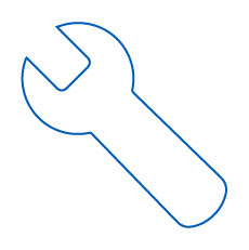 Blue icon of wrench | Workz Group