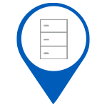 Blue eSIM management icon inside location pin | Workz Group