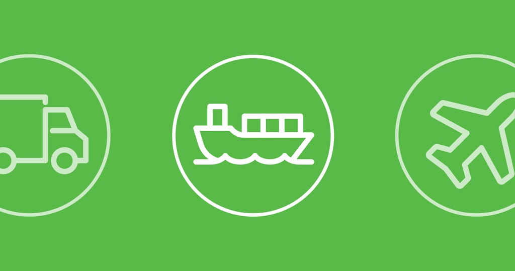 white truck, ship, and plane icon on green background | Workz Group