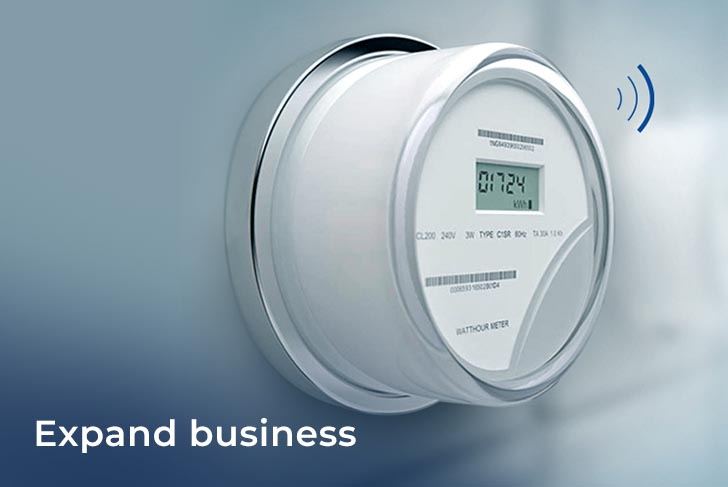 White smart meter with blue Wi-Fi icon | Workz Group