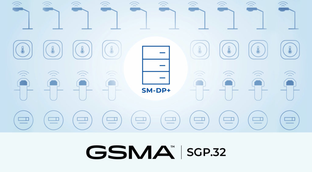 eSIM management SM-DP+ platform and smart devices with GSMA standard SGP.32