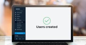 Workz cloud eSIM dashboard screen with new users created